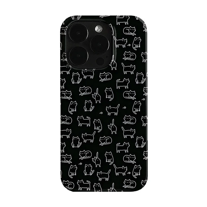 Coque de téléphone antichoc en silicone motif chaton mignon plein écran coréen pour iPhone 17 Air 16 Pro Max 15 14 Plus 13 12 11
