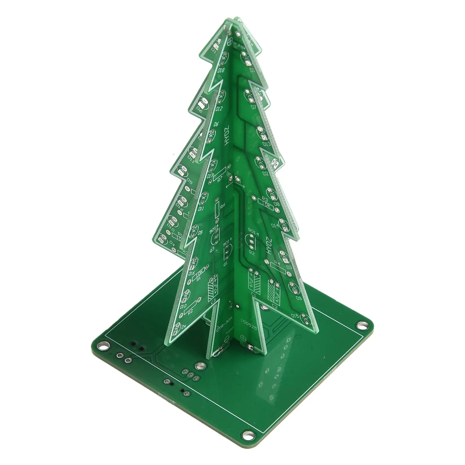 DIY Electronic Kit 3D Christmas Tree Welding Practice Electronic Science Assembly Kit 3 Color/7 Color Flashing LED PCB