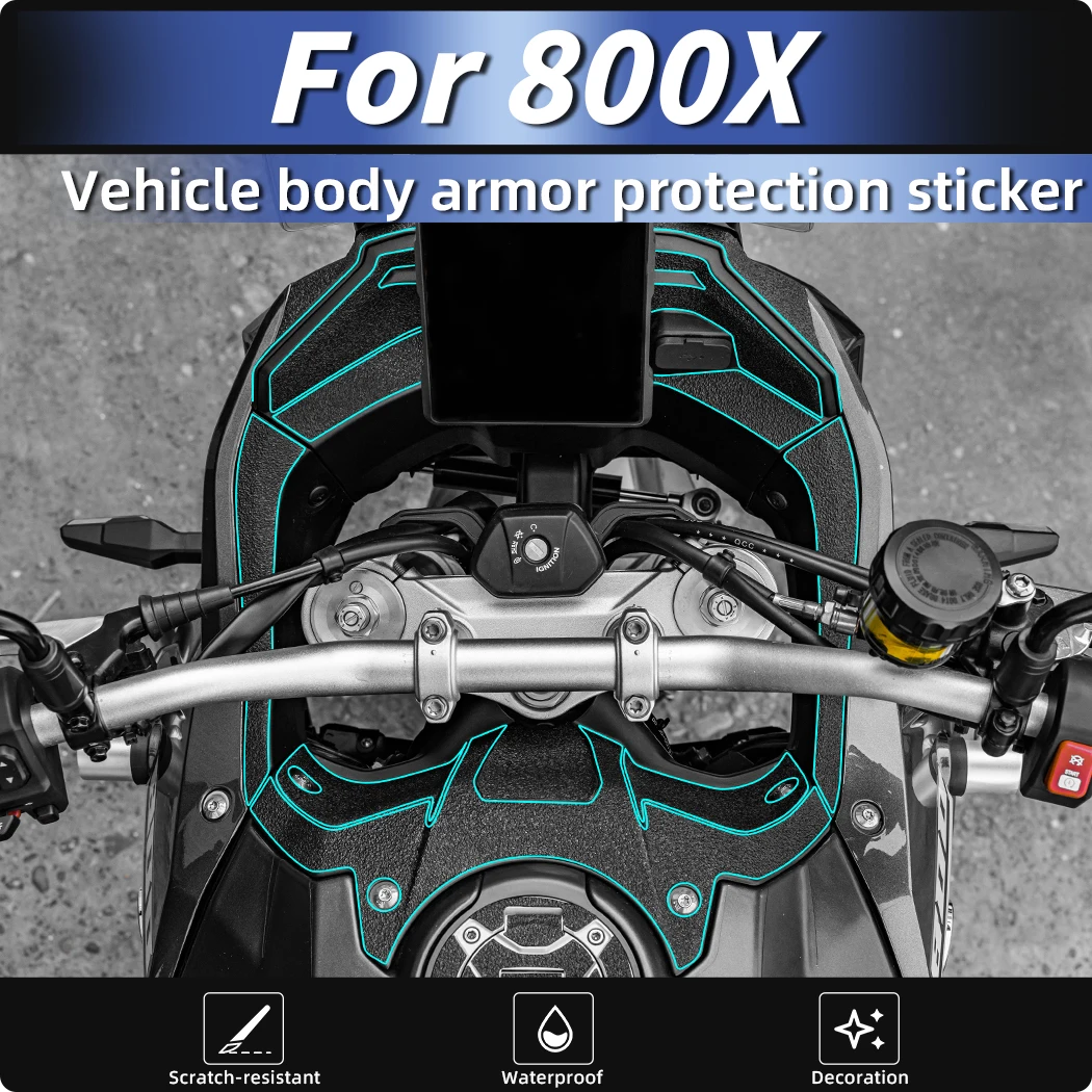 

For KOVE 800X Motorcycle High Quality Black Armoured Protective Sticker Body Plastic Parts Waterproof Anti-Scratch Accessories