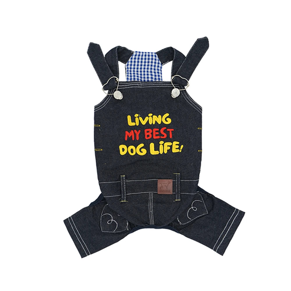 Peto vaquero vintage japonés azul con bordado para perro salchicha - imagen 4
