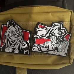 Anime Chainsaw Man Tactical Patches on Backpack Embroidery Hook&Loop Patch Pawa figma Morality Badge Armband for Clothes Sticker