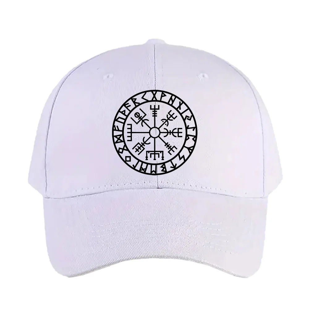 Vegvisir Futhark Runes Navigator Vikings Essential Woman Man Adult Casual Adjustable Printed Baseball Caps Hiking Fishing Hat