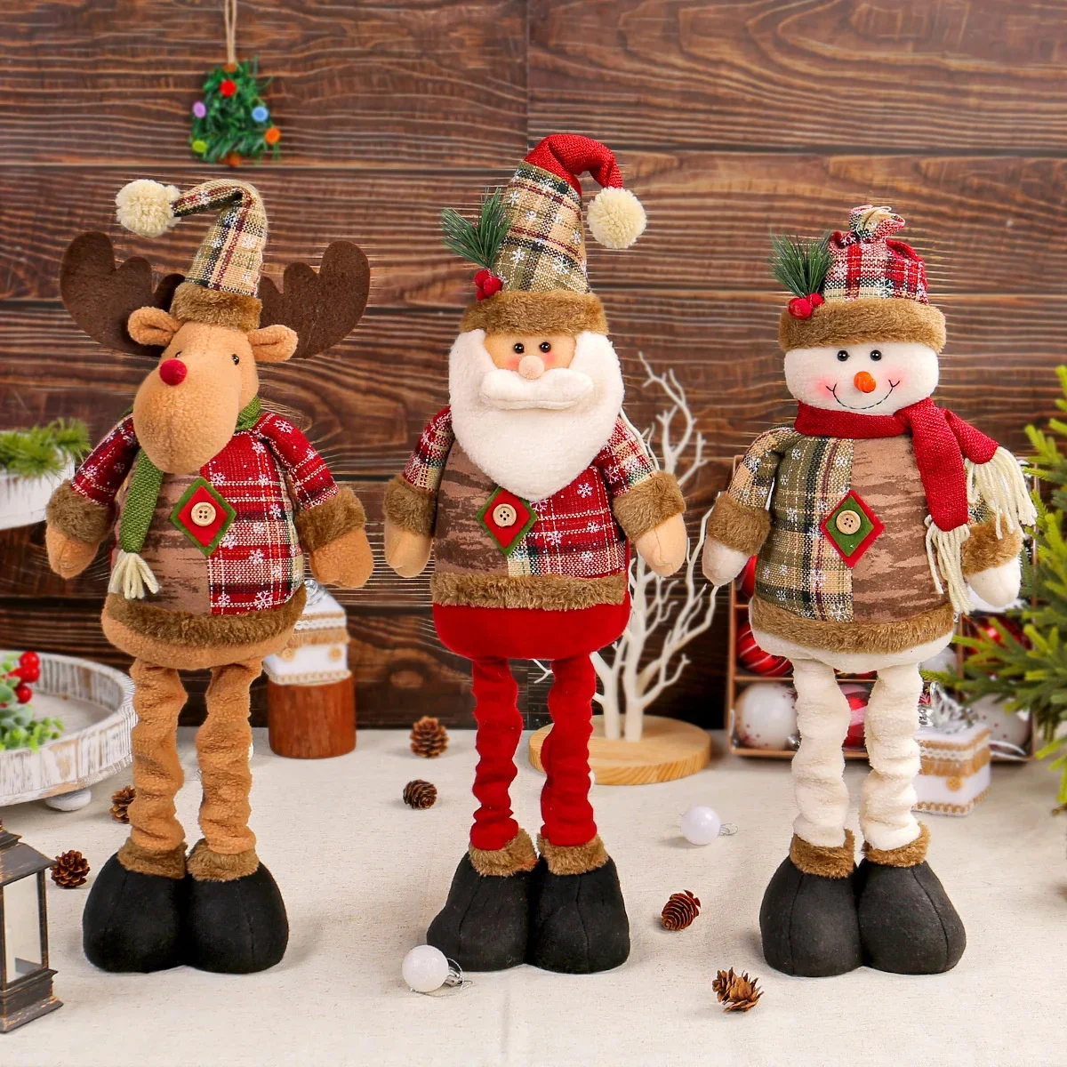 

2025 Christmas Decorative Christmas Dolls Reindeer Snowman Santa Claus Standing Doll New Year Ornament Christmas Merry Christmas