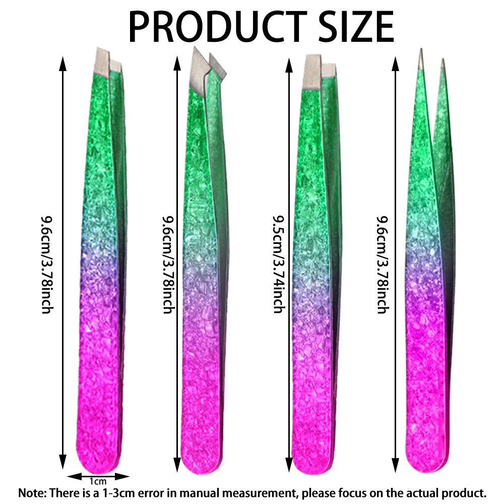 Juego de pinzas para extensión de pestañas, pinzas profesionales de punta curva de acero inoxidable, herramienta de maquillaje de belleza con punta puntiaguda, 1/4 Uds.