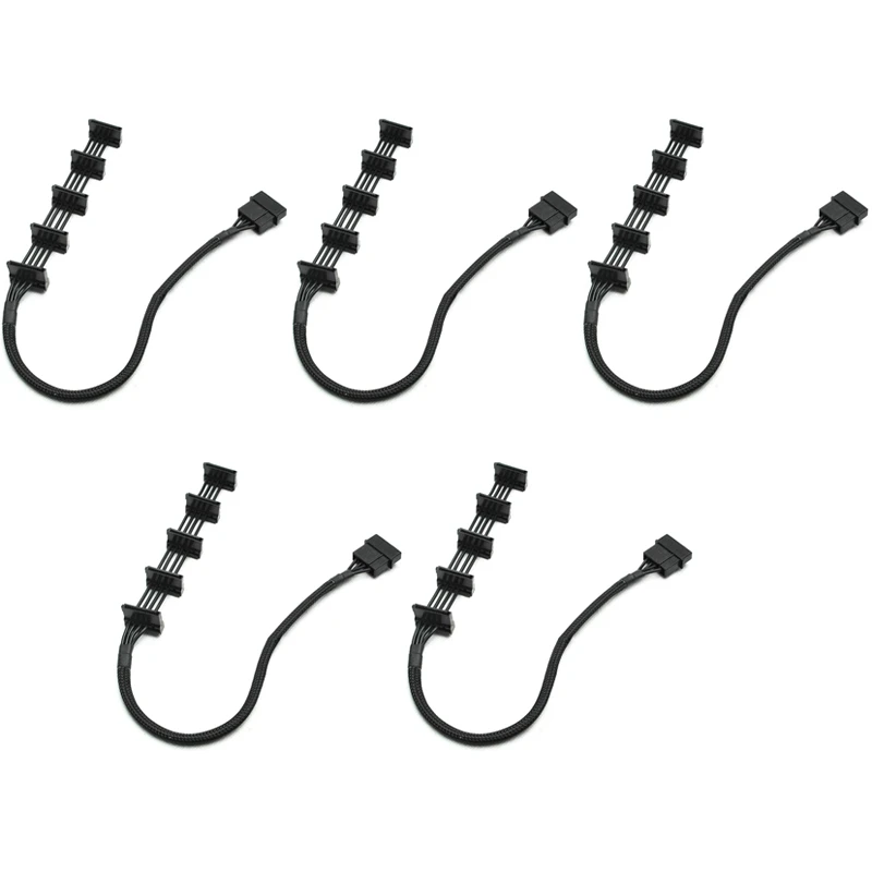 

5 шт./партия, 4-контактный 18AWG IDE Molex от 1 до 5 SATA серии SATA кабель питания, адаптер, сплиттер, кабели 40 см для ПК сервера