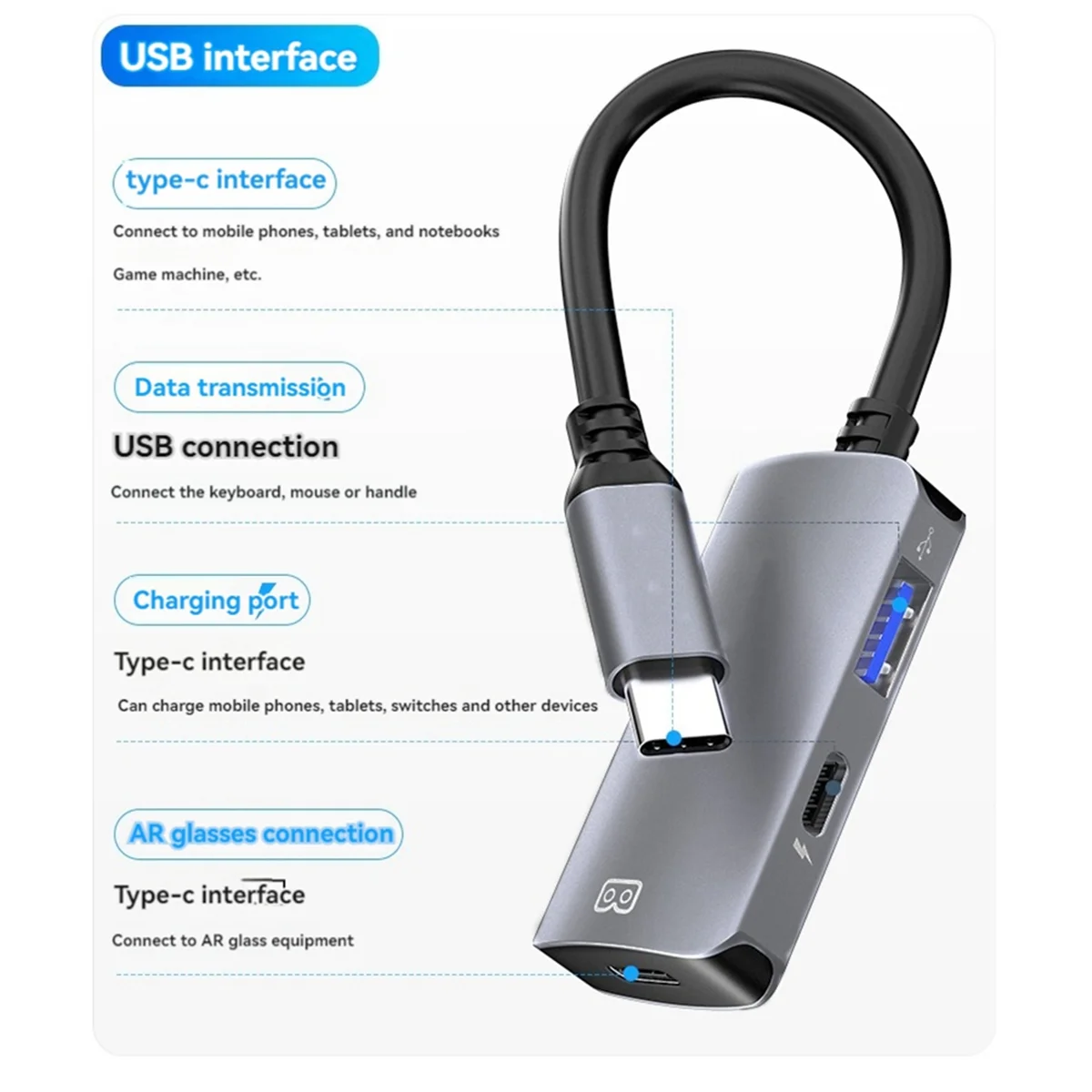 USB-C to Type C конвертер для, переключателя, StemDeck, Air Plus, Vision AR Glass преобразования мощности