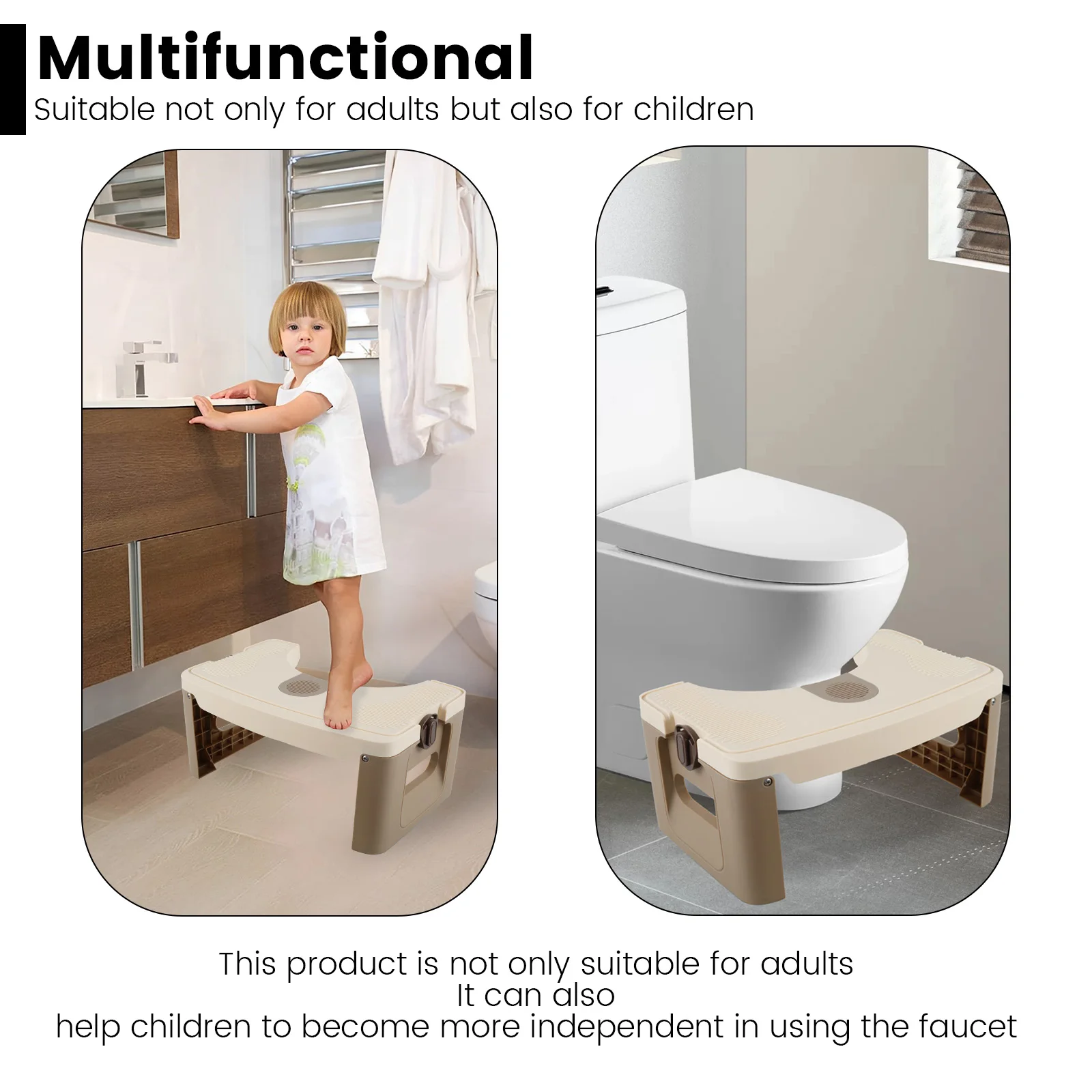 Foldable Toilet Footstool Double Nonslip Design Portable Toilet Squat Stool Squat Stool for Bathroom Toilet Leg Raiser Stand