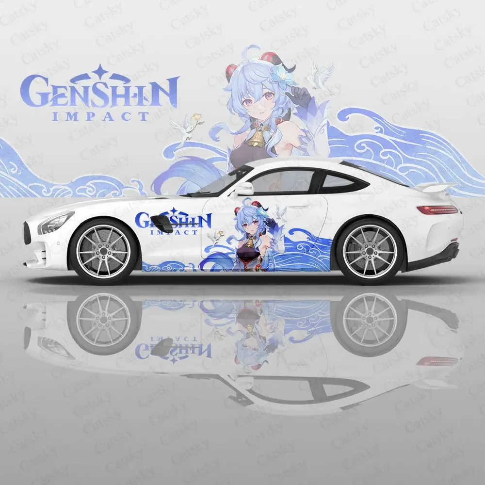

Аниме Genshin Impact автомобильные наклейки на заказ виниловая боковая графика модифицированные аксессуары для гоночных автомобилей посылка автомобильные наклейки наклейки