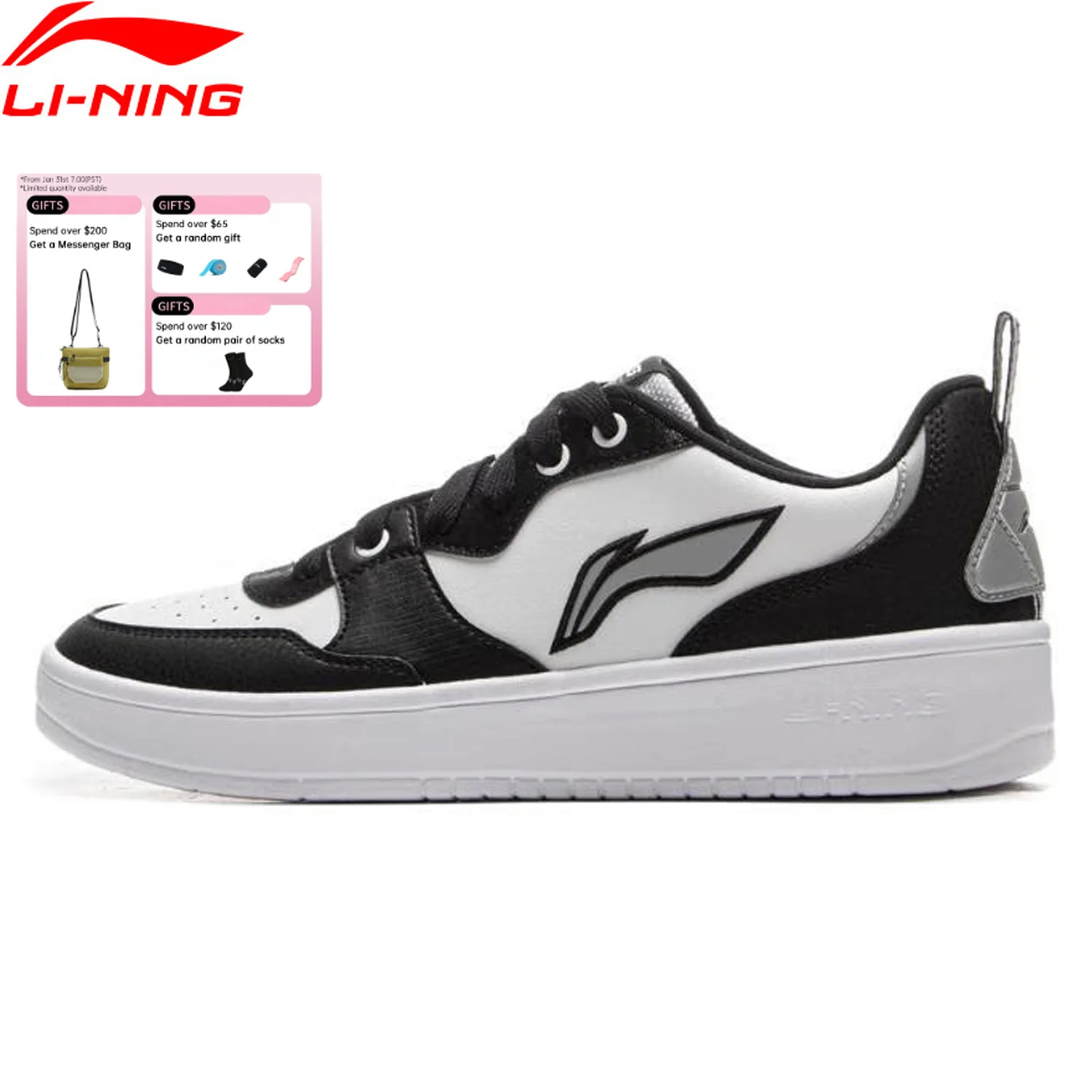 Li-Ning Unisex LIGHTCOOL Lifestyle Shoes Wearable Sport Shoes Classic Comfortable LiNing Unisex Leisure Sneakers AGCV061