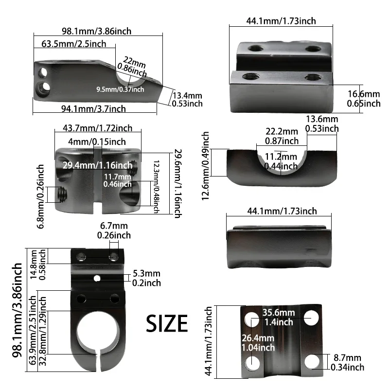 ONLEEYPP دراجة نارية المقود الجذعية الألومنيوم المشبك تحديد كتلة مقود للدراجات الجبلية الطريق دراجة سكوتر #5