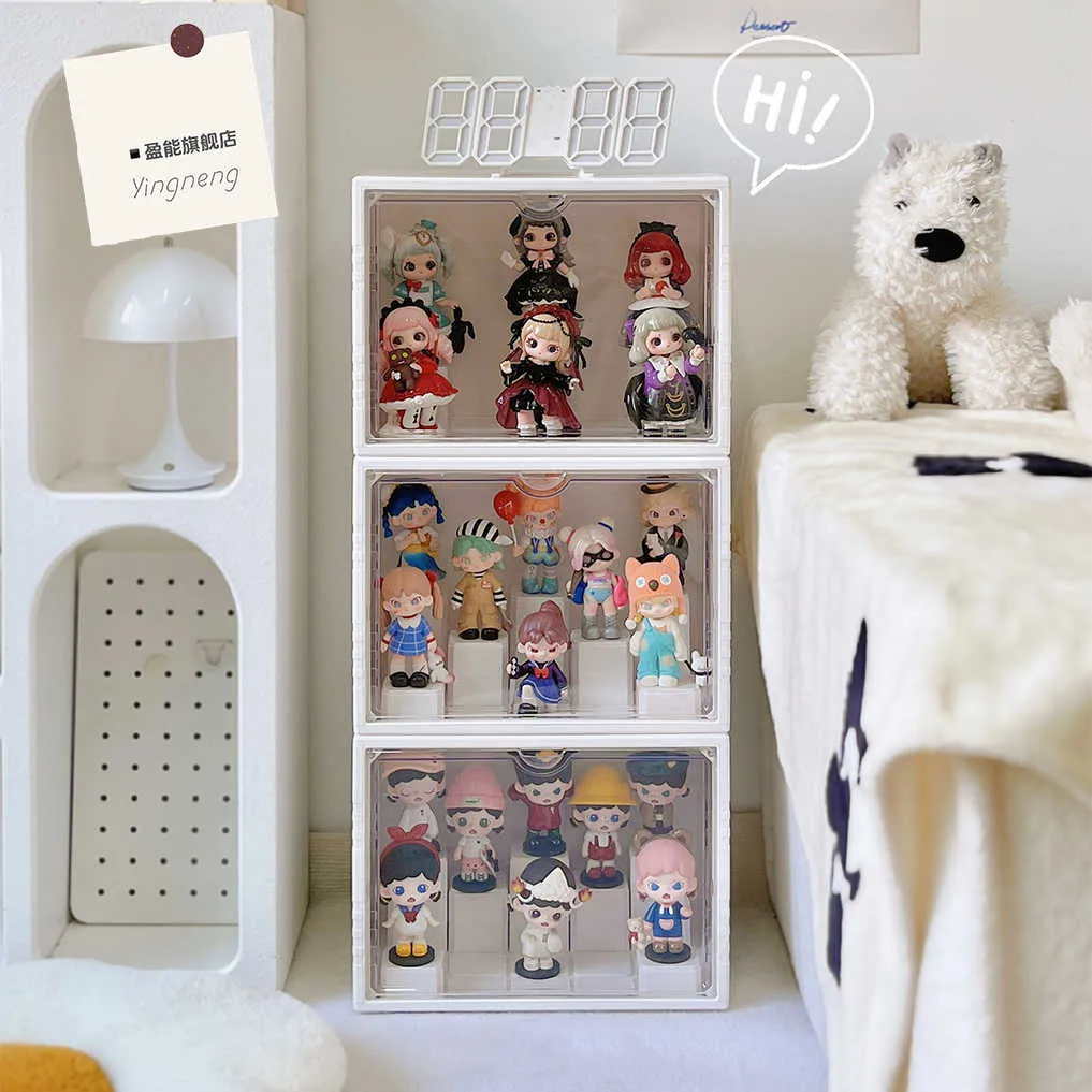 

Blind Box Storage Display Rack Transparent Action Figures Display Cabinet Dustproof Acrylic Bubble Mat Doll Organizer Box