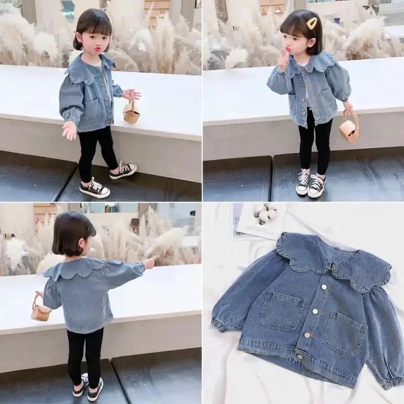 1-10 Years Baby Girls Denim Jacket New Fashion Kids Jean Coat For Girls Sweet Lace Design Princess Outerwear Children\'s Clothing