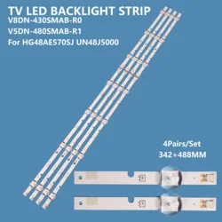 8Pcs/set TV LED Backlight Strip V8DN-430SMAB-R0 V5DN-430SMAB-R1Bar Light for Samsung 43inch UA43J51SW/UN43J5000/UN43J5200 Repair