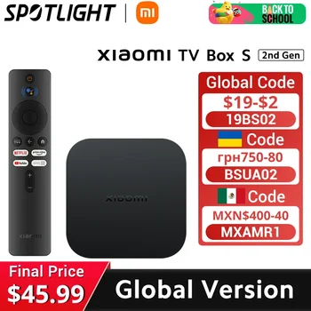 [World Premiere] Global Version Xiaomi Mi TV Box S (2nd Gen) 4K Ultra HD 2GB 8GB Google TV WiFi BT 5.2 Dolby Vision Media Player