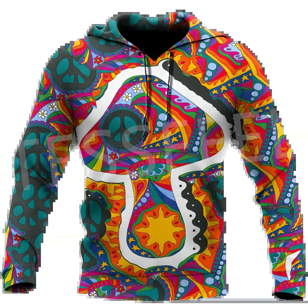 Tessffel Mushroom Hipple Psychedelic Trippy Tattoo Pullover Long Sleeves 3DPrint Men/Women Streetwear Casual Funny Hoodies 1X