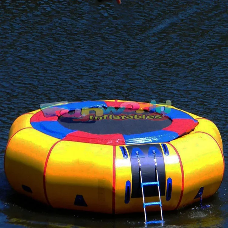 Outdoor funny popular jumping sport  inflatable trampoline water game sea trampoline for Sale