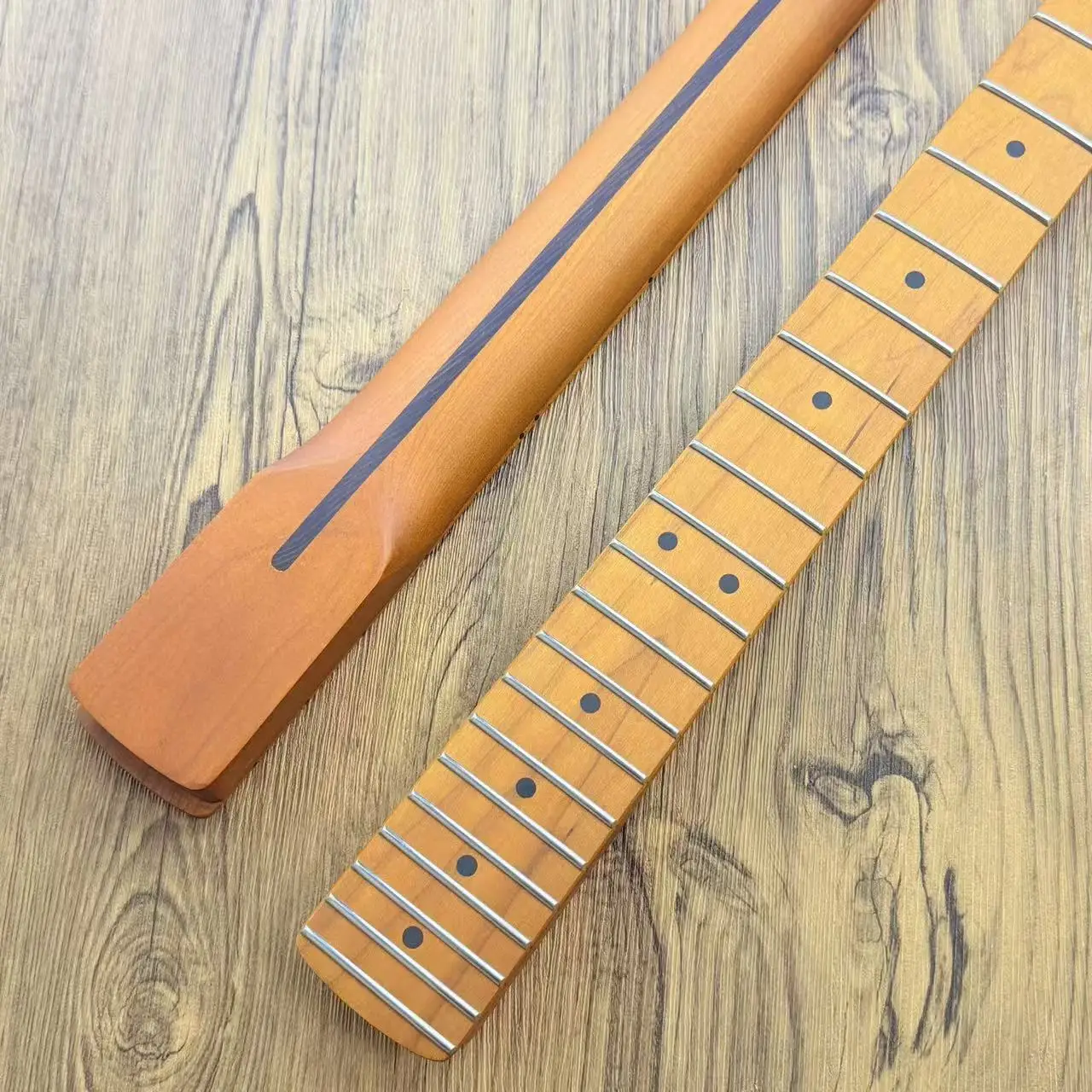 Big Headstock ST Roasted Maple Guitar Neck - 22 Frets, Maple Fretboard, Satin Finish, Replacement Neck