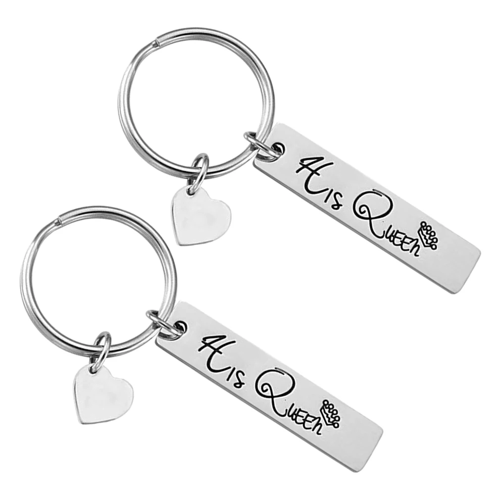 

Stainless Steel Couple Pendant Her King His Queen Unisex Keychains Silver Stainless Never Rust Perfect Gift Birthday Anniversary