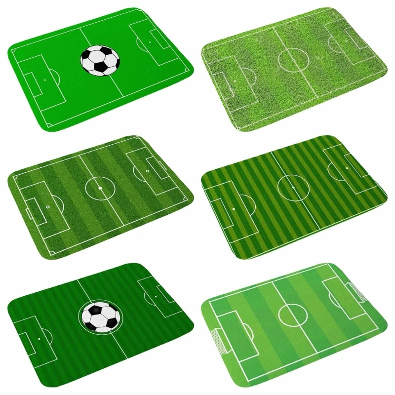 Floor Decor Mats, Doormat, Anti-skid Entry, Bedroom, Football Field Ground Floor Decor, 6 Styles