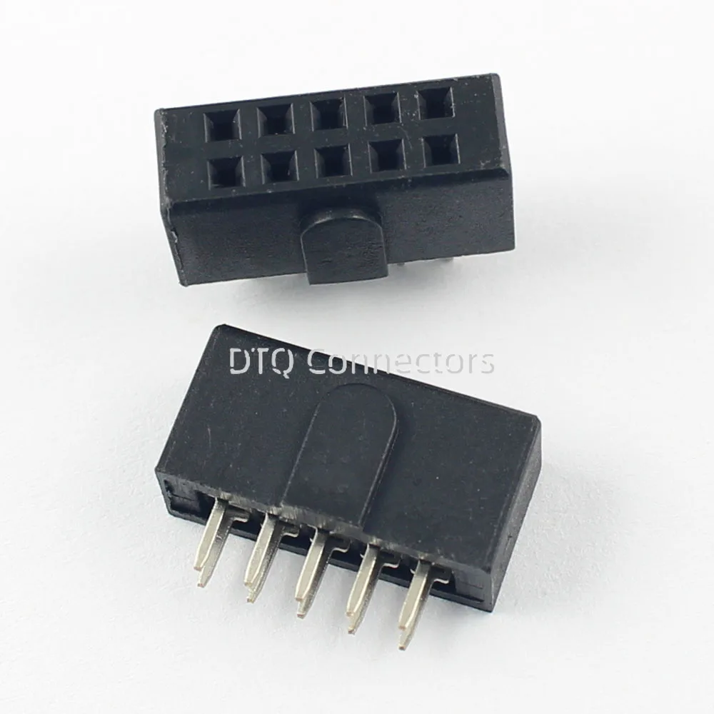 

100 шт., 2,54 мм, 0,1 дюйма, шаг 2x5 контактов, 10-контактный гнездовой разъем, полоса, поляризационный ключ