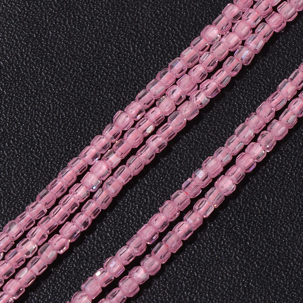 2.5mm Natural Zircon Stone Bead Purple White Pink Square Shape Cube Loose Spacer Beads For Women Necklace Bracelet Handmade DIY