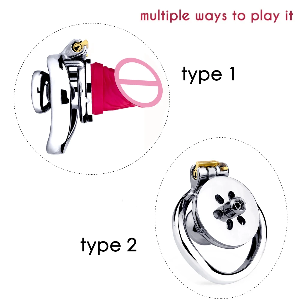 Chastity‬⁩ Cocklock With Skin Dildo 정조대 콕링Erect Denial 요도Stainless Steel Inverted Cockring Gay Cage Urethral Sex Tooys for Man