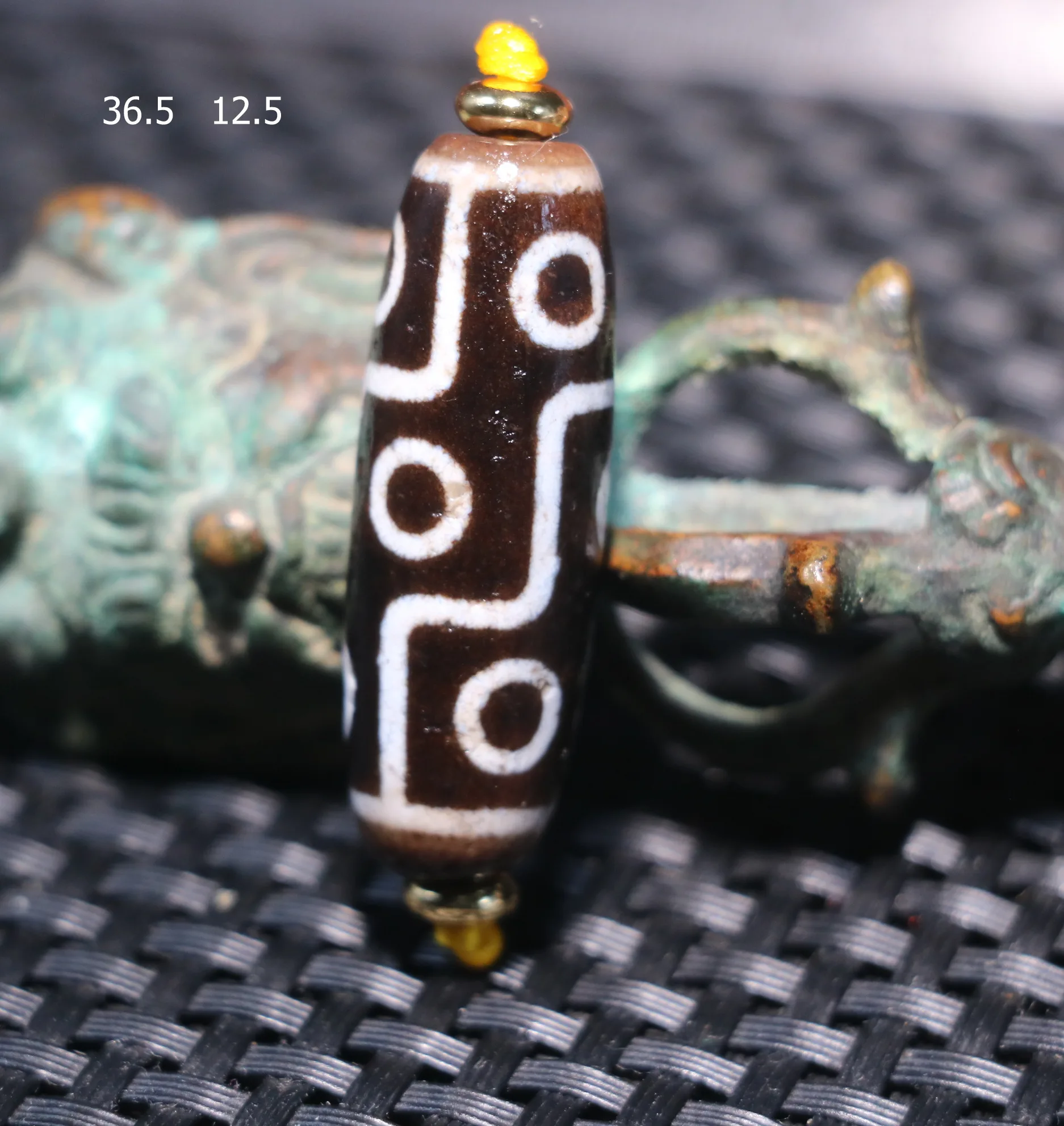 

4A Q Magic Energy Tibetan Top Old Agate Fold Line 9 Eyed King dZi Bead Size Fit For Making Bracelet For Jewelry Amulet Timestown