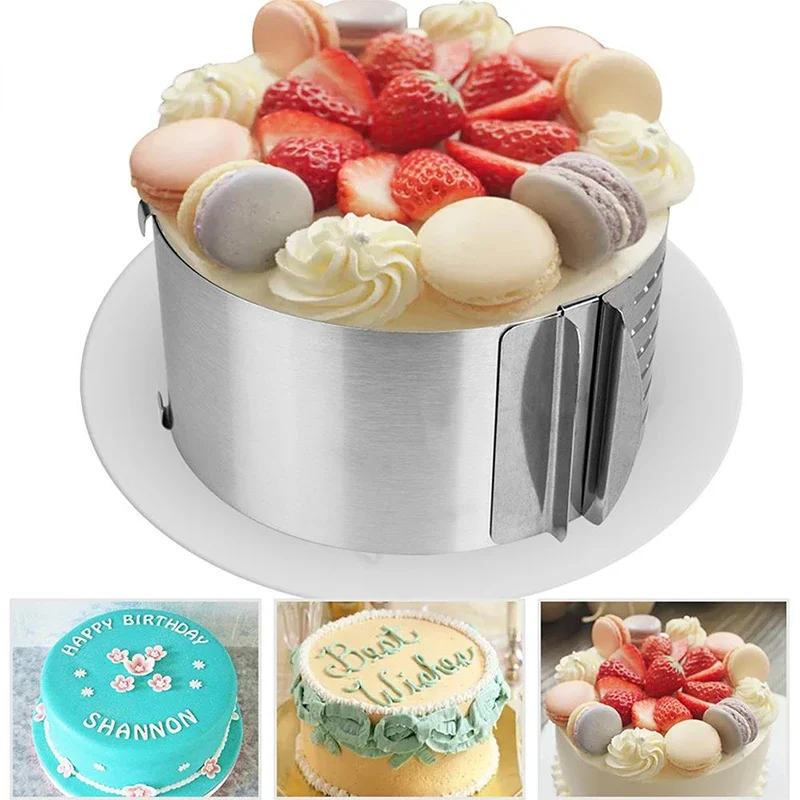 Stainless Steel Telescopic Mousse Ring, Circle Mold, Rustproof, Adjustable with Scale, Heightened Cake Rings for Baking, 6-30cm