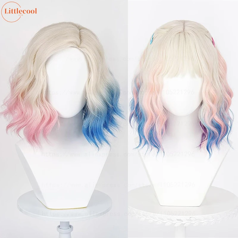 High Quality Enid Sinclair Cosplay Wig Blond Pink Blue Purple Curly Heat Resistant Synthetic Hair Anime Cosplay Wig