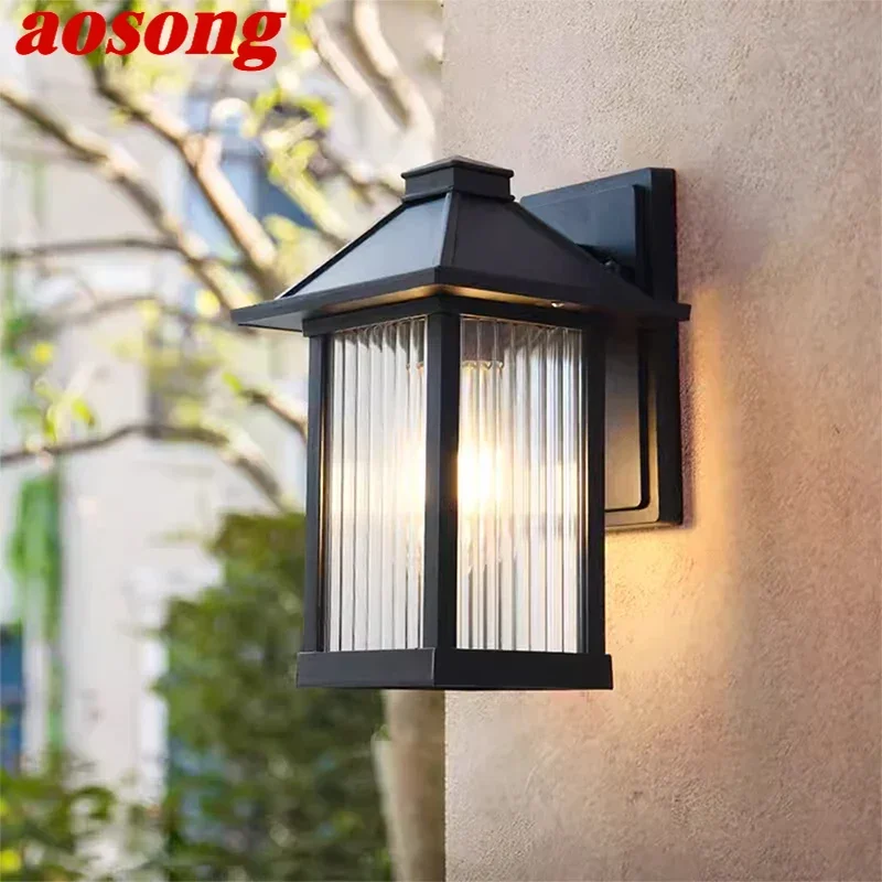 

AOSONG Contemporary LED Outdoor Wall Lamps Electric Simplicity Waterproof Balcony Hallway Courtyard Villa Gate Hotel