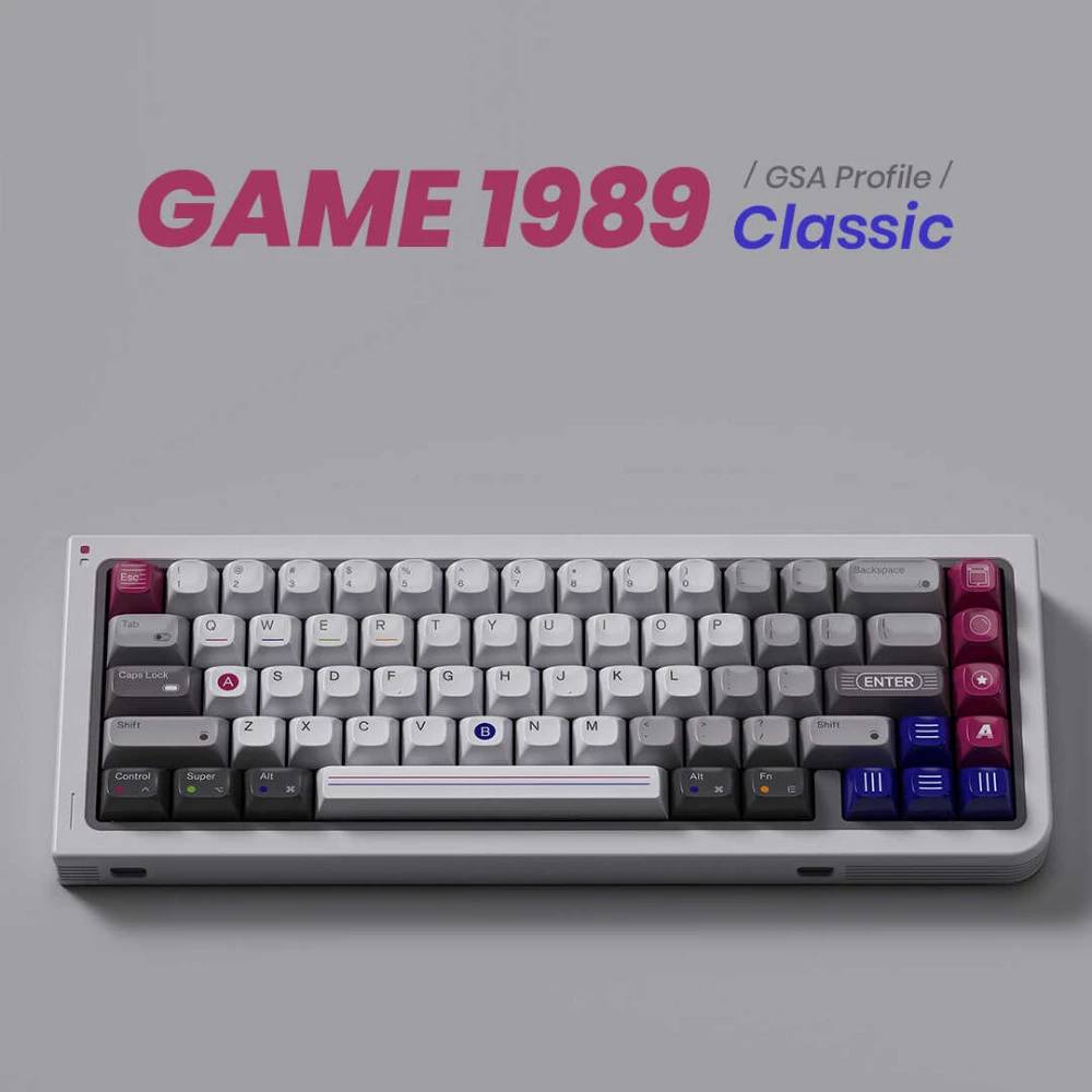 Imagem -05 - Retro Game Theme Keycap Grupo 80retros Game 1989 Abs Custom Retro High Gloss Keyboard Cap Gsa Perfil Gaming Keycap para Teclado Mecânico