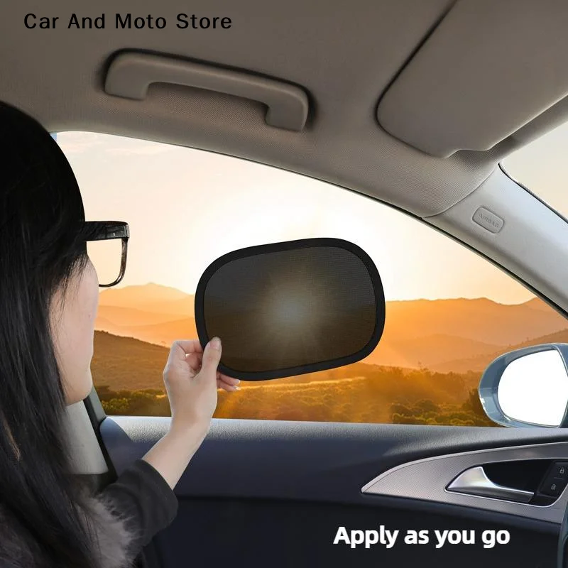 【CMO】2pcs Summer Car Mini Small Shading And Anti-static Film Car Side Window Sun Protection And Heat Insulation Sunshade Cover