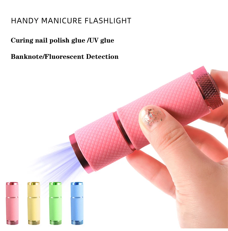 2-5 Hours UV Banknote Manicure Detection Lamp 395nm Purple Fluorescent Agent Identification Pen LED Gift Flashlight for Nail 