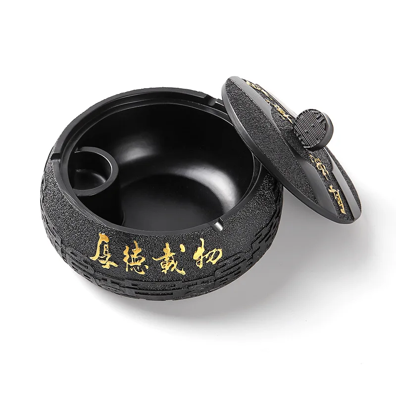 

Large Size Ashtray Creative Trendy And Retro Household Usewith Cover Living Room Chinese High End Resin Ashtray