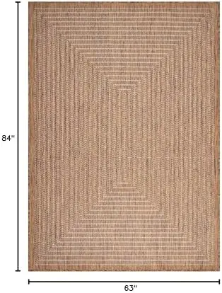 Outdoor Indoor Area Rug, Weather Resistant, Easy to Clean, Stain Resistant Floor Mat for Dining Room, Backyard, Deck
