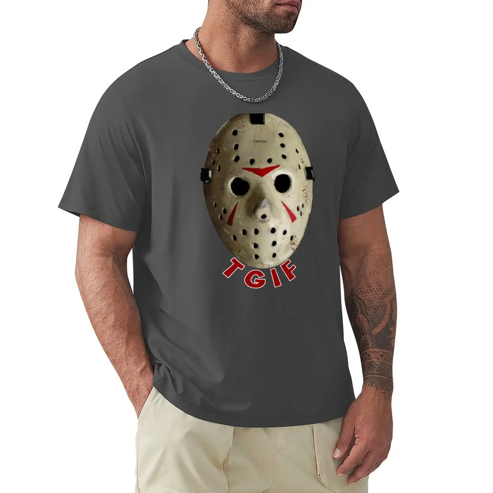 

TGIF, Hockey Mask T-Shirt quick-drying Short sleeve tee korean fashion t shirt men