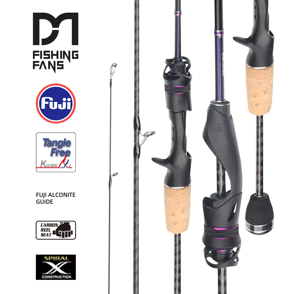 FISHINGFANS-caña de pescar ultraligera FUJI ALCONITE GUIDE UL, Punta sólida para trucha, crappie, sonajero para peces pequeños, asiento de carrete
