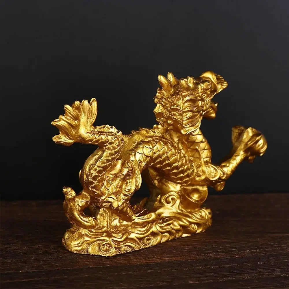 فن التنين زودياك تمثال الراتنج الحرف سطح المكتب ديكور التنين الحلي الحرف اليدوية الحد الأدنى الحيوانات النحت خزانة التلفزيون #5