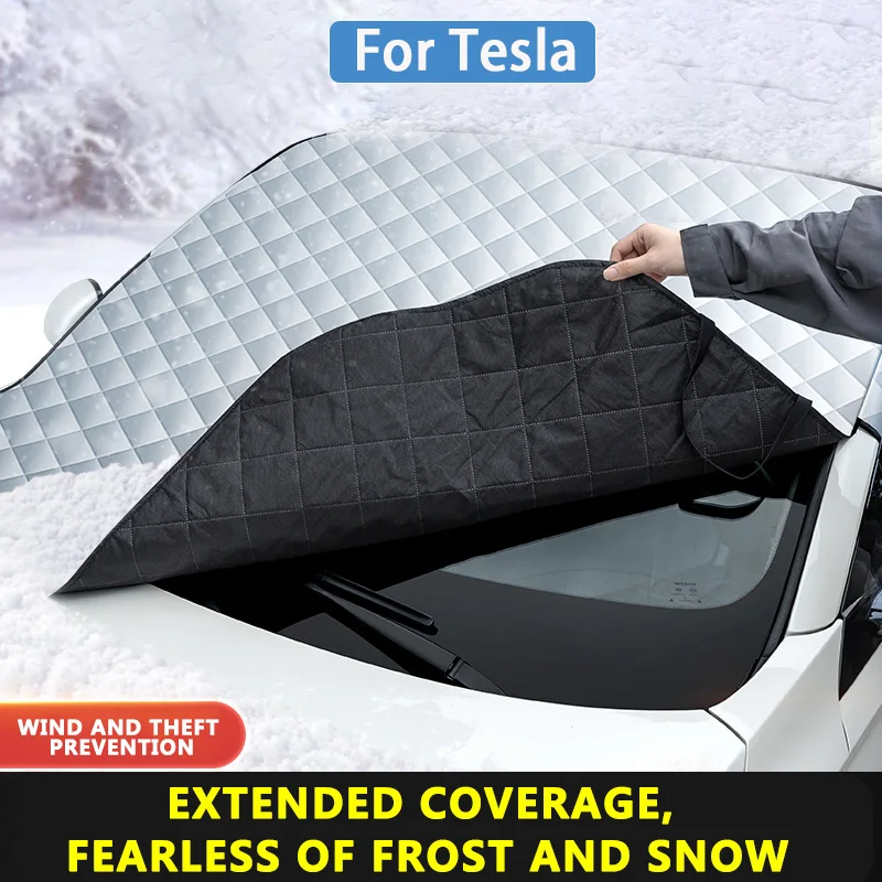 

For Tesla Model 3 Model Y Model X/S Car Snow Shield Front Windshield Snow Cover Protective Cotton Sunshade Anti Ice Frost