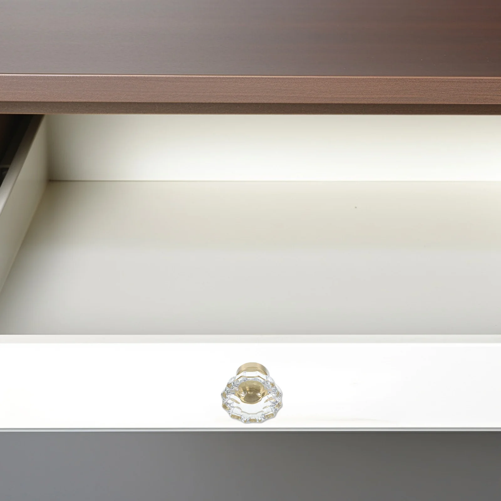 

Clear Crystal and Brass Cabinet Knobs 1 Screw Included for Wardrobe Cupboard Doors Drawer Pulls Home Furniture Upgrade Handle
