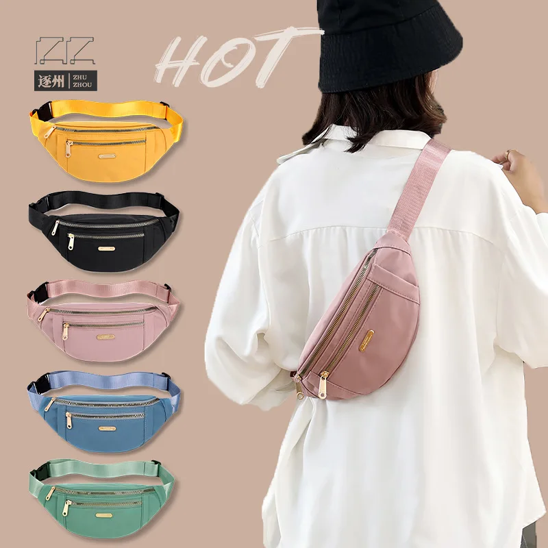 

Cross-border temperament versatile waist bag for women Korean style casual Oxford cloth shoulder bag multi-layer change mobile