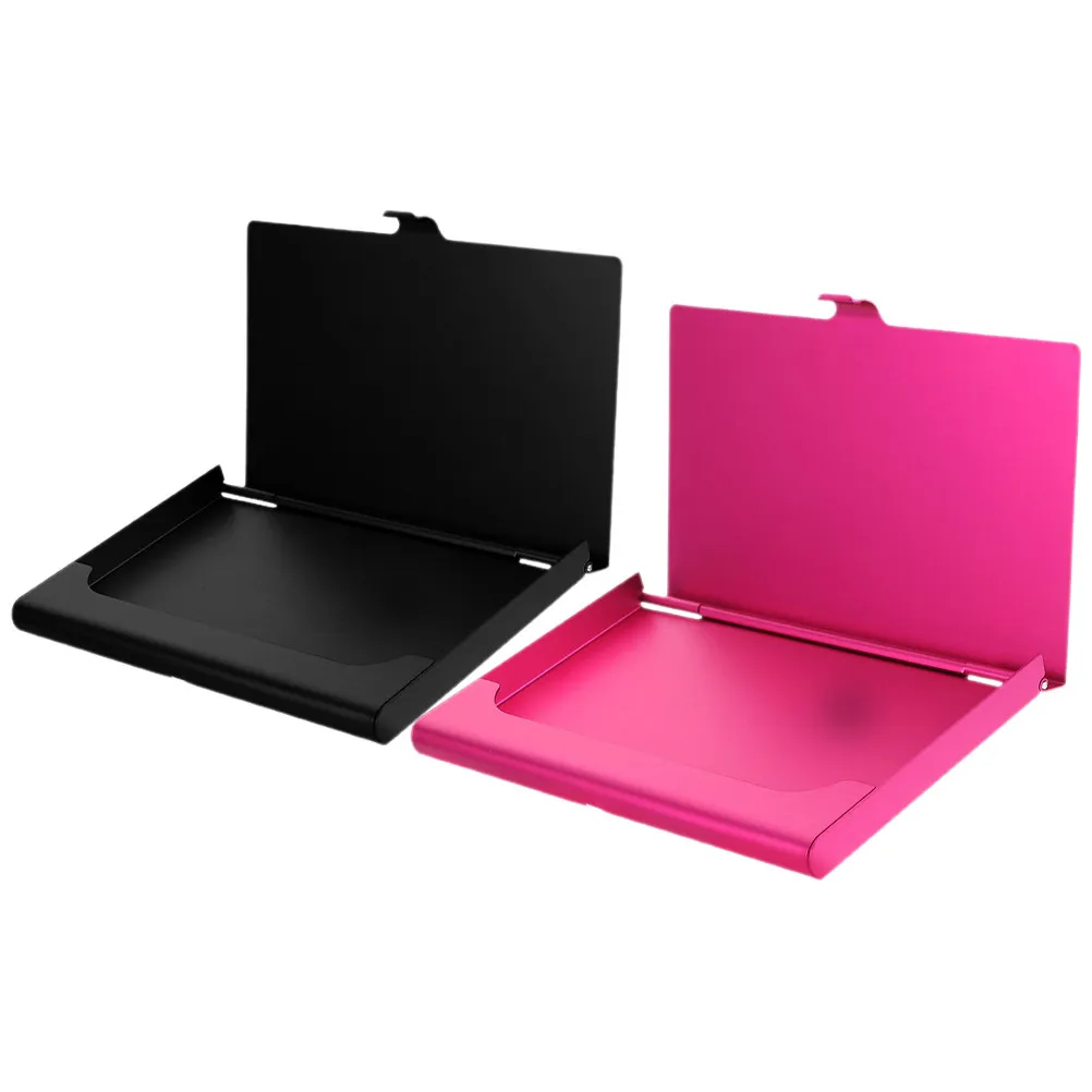 

2Pcs Sublimation Metal Business Card Holder Heat Transfer Box DIY Blank Name Card Case Portable Compact Office Cards Organizer