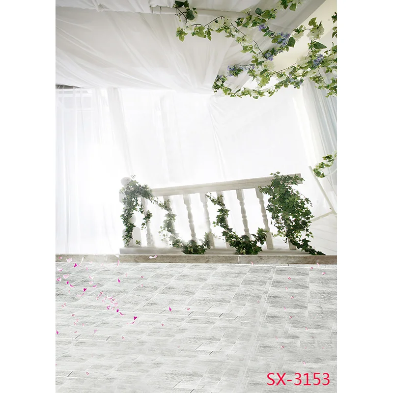 Vinile fondali fotografia Prop fiore pavimento in legno castello matrimonio tema Studio fotografico sfondo 2157 YXFL-55