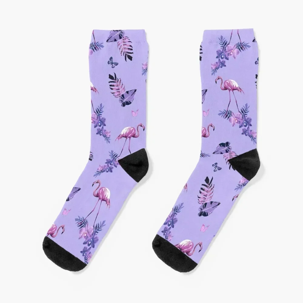 Lavender Flamingo Toille Socks Crossfit short Ladies Socks Men's