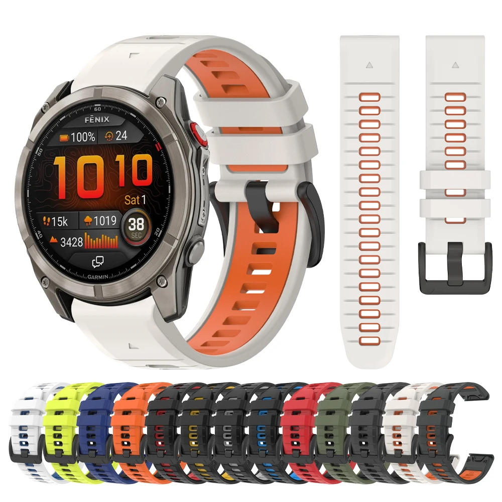 22/26mm Silikon-Uhrenarmband für Garmin Fenix 8pro 8X E Fenix 7/7Pro/7X/6X/6 Pro/5 Plus/Epix Austauschbares Armband