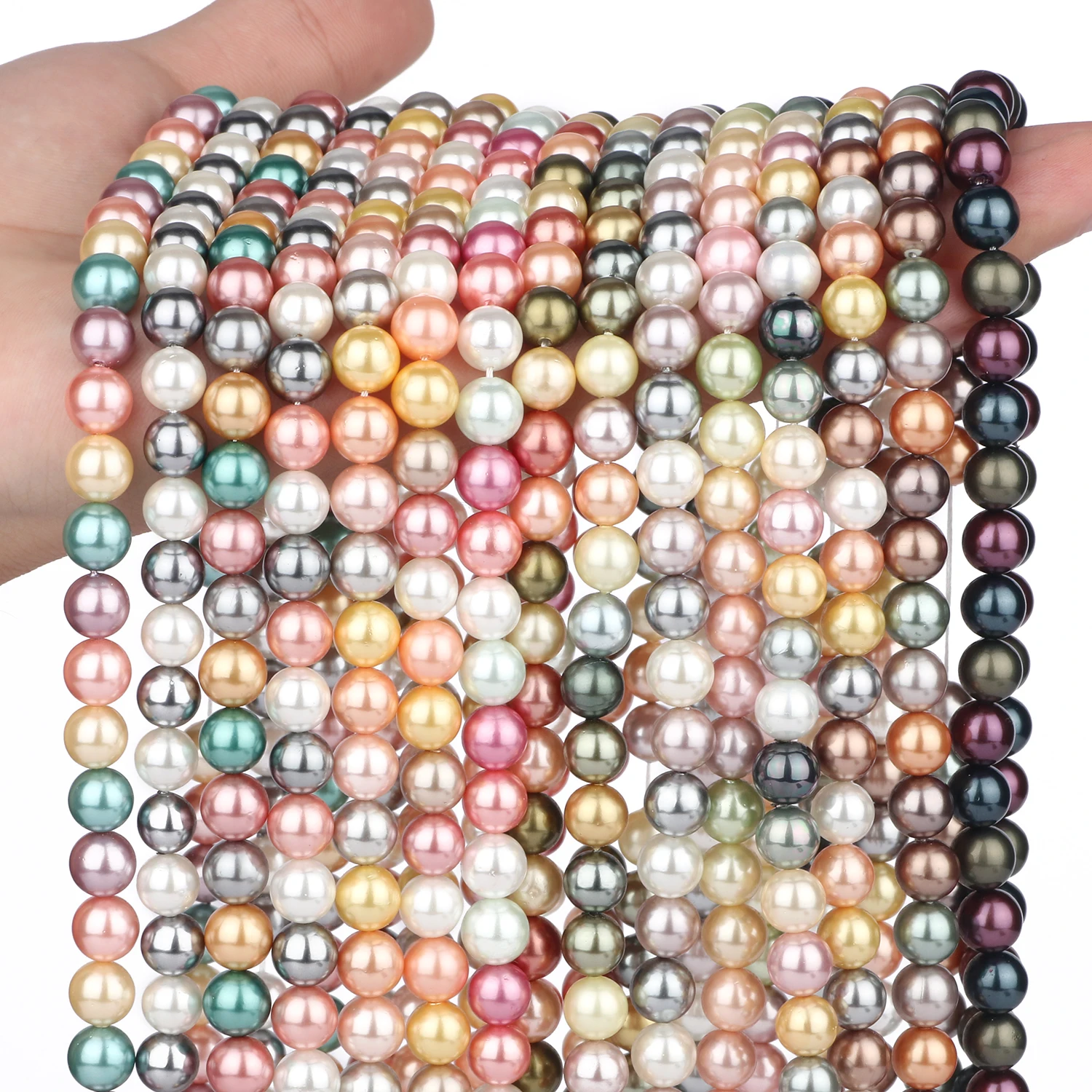 6/8/10/12mm Multicolor Pearl Beads Round Loose spacer Pearl Beads for Women Jewelry Making DIY Bracelet Necklace Accessory 15