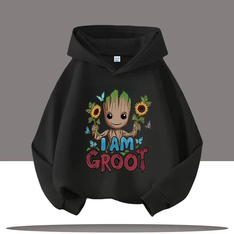 ملابس رياضية للأولاد، بلوزة كاجوال للفتيات، ملابس الخريف/الشتاء، سترة بقلنسوة للأطفال من Galaxy Guardians مع طباعة كرتونية، #3