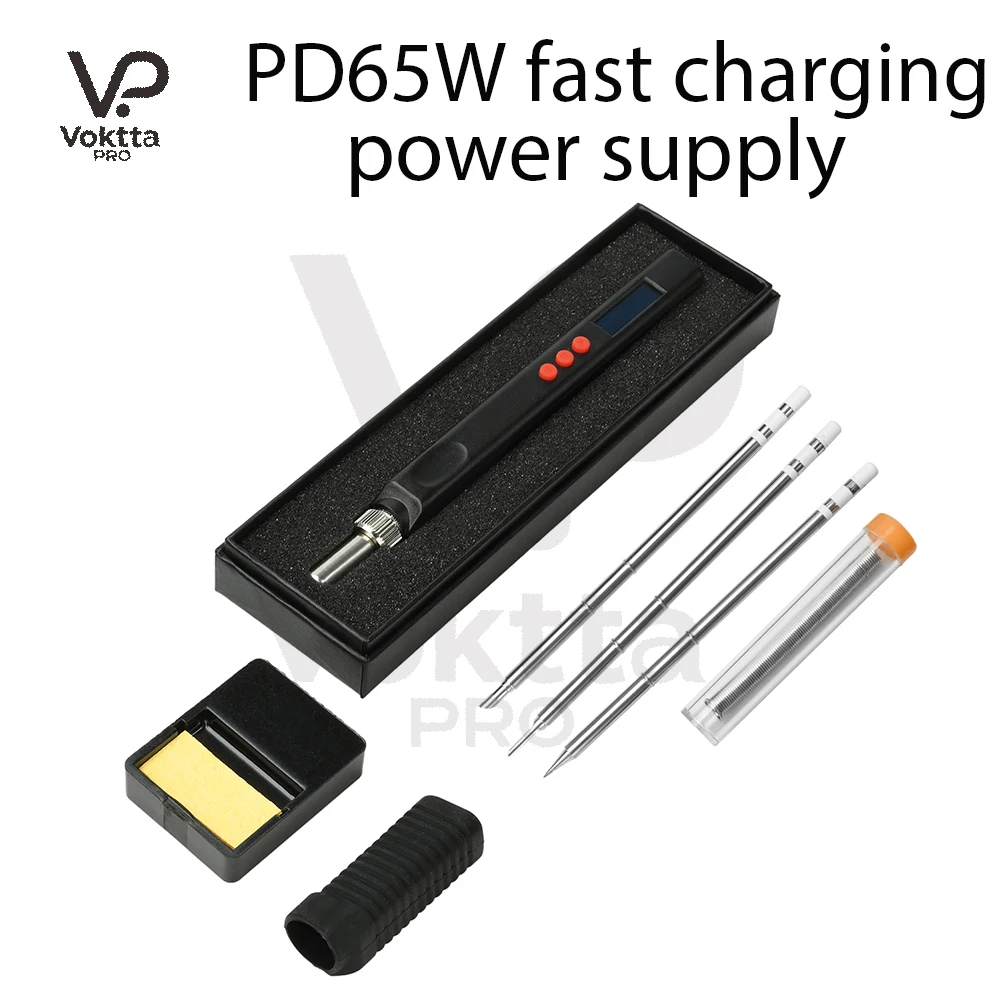 T12 Smart Portable Soldering Iron OLED Mini Soldering Iron Kit PD65W Fast Charging Power Supply Dual Interface Type-C + DC5521