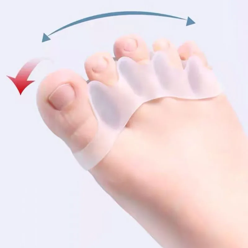 Separador de dedos de silicona, separador de dedos, Corrector de juanete Hallux Valgus, 2 unidades