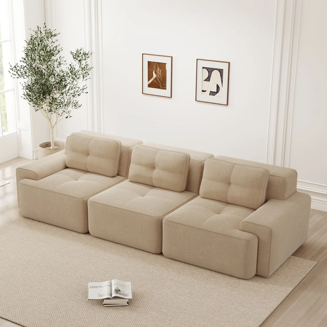 Sofá modular Cloud, sofá sin estructura, sofá modular esquinero, sofá Cloud, cómodo sofá de 3 plazas para sala de estar, sofá sin montar
